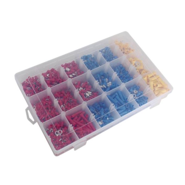 

1200pcs / set электропроводка разъемы изолированный обжимные клеммы ассортимент проводные клеммы комплекты с пластиковый корпус автомобиля