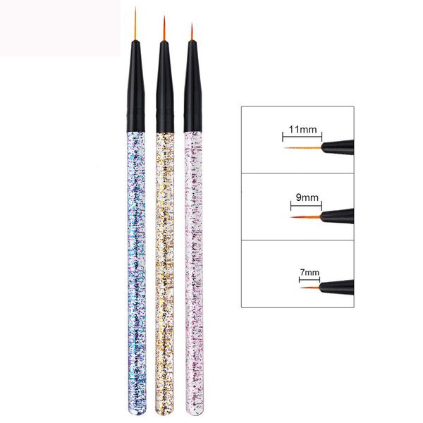 

nail tools nail pen 3pcs art uv gel polish design dot painting detailing pen brushes tool professional multicolor july19b, Yellow