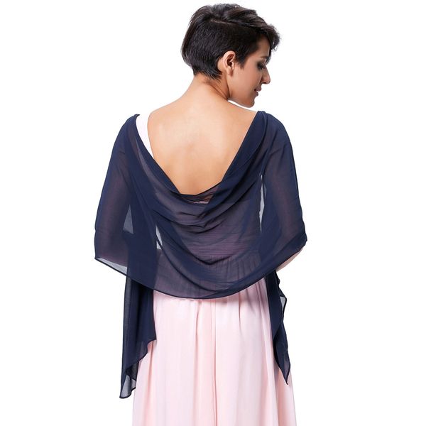 

womens sheer chiffon bridal evening dress scarf soft shawl wrap stole, Blue;gray