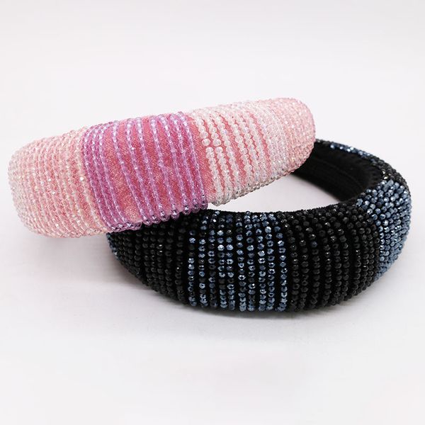 

new luxuryfashion baroque headband colorful meter beads crystal exaggerated sponge dance show headband party gift hair jewelry, Golden;white