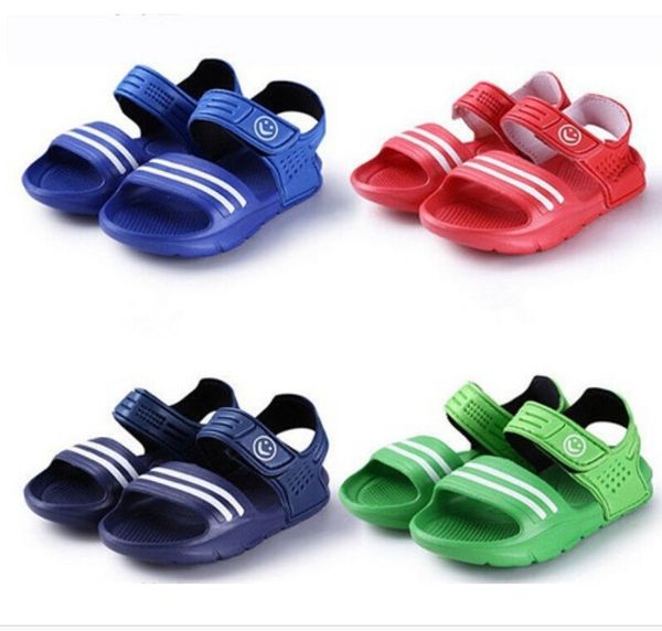 

pudcoco boys girls kids children sandals summer beach sandals flip flop shoes multicolor, Black;red
