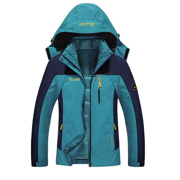 

women winter 2 pieces inside cotton-padded jackets outdoor sport waterproof thermal coats hiking ski camping female jacket vb019, Blue;black