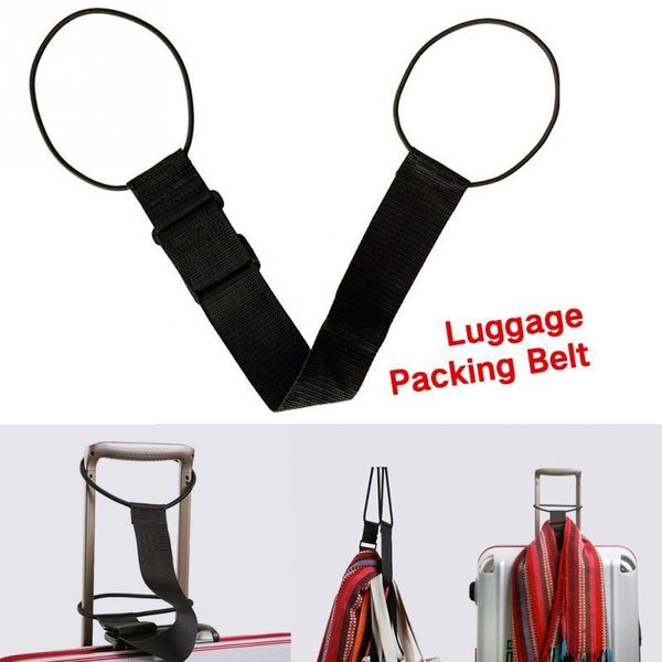 

strong black travel nylon portable luggage strap suitcase packing fixed belt adjustable security accessories supplies products