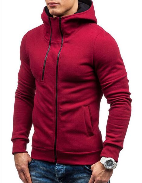 

zng men hoodies 2019 new brand bb485 design male solid casual sweatshirt mens slim fit zipper popular coat, Black;brown