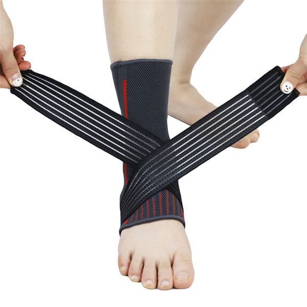 

litchiguo ankle support 3d pressuried basketball volleyball sports gym badminton brace protector with strap, Blue;black