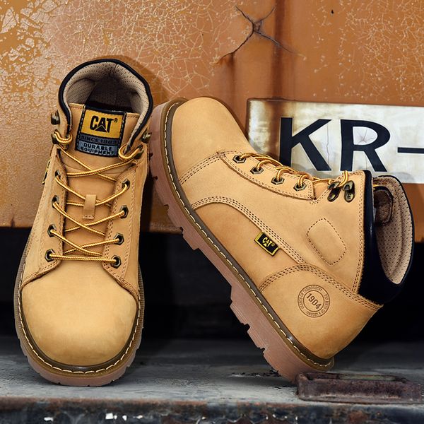 

genuine leather men shoes winter waterproof ankle boot riding boots men full grain cow leather outdoor working boots, Black