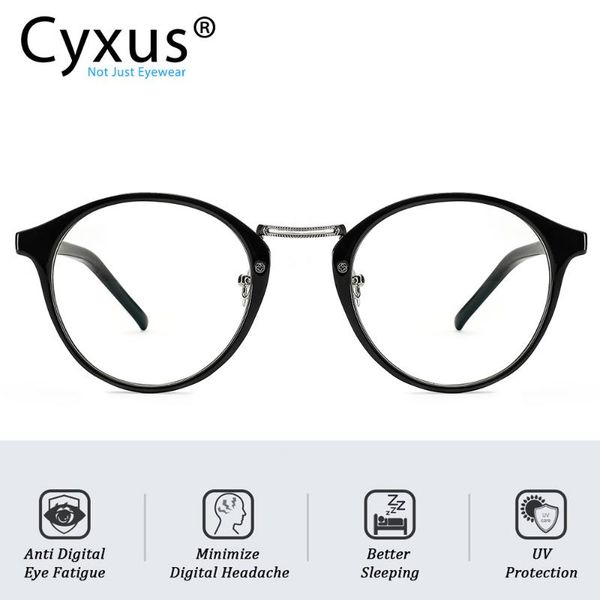 

cyxus anti blue light computer glasses for anti eye eyestrain tr90 frame for upgrade -8165, White;black
