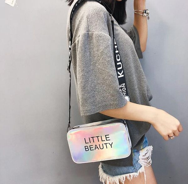 

mini women laser crossbody bag messenger shoulder bag pvc jelly small tote messenger candy colors bags laser holographic
