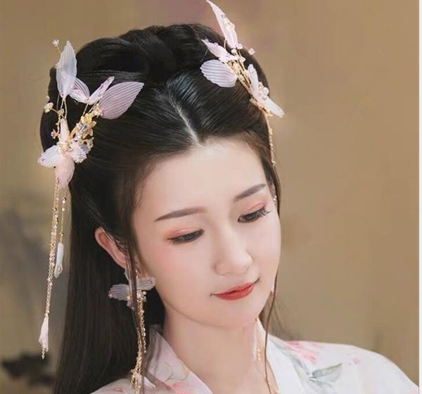 Diadema da sposa, parrucchiere, forcina, fatto a mano, matrimonio, abito da sposa coreano, semplice fiore Hanfu