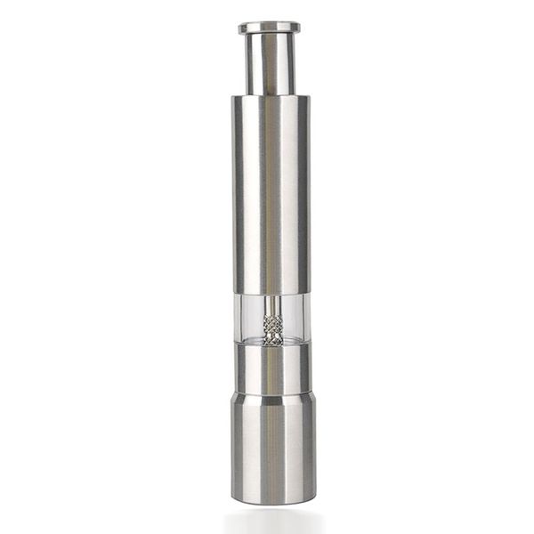 

promotion stainless steel thumb push salt pepper grinder spice sauce mill grind stick tool