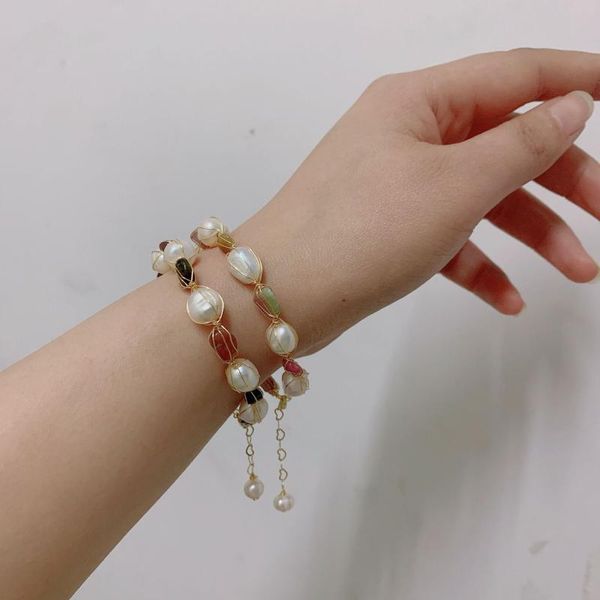 

french retro elegant pearl bracelet women's, Black