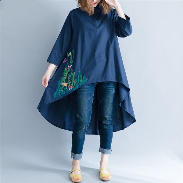 

women blouse women blouse shirt long sleeve thin autumn embroidery femme large loose big clothing long sleeve plus size 2xl, White