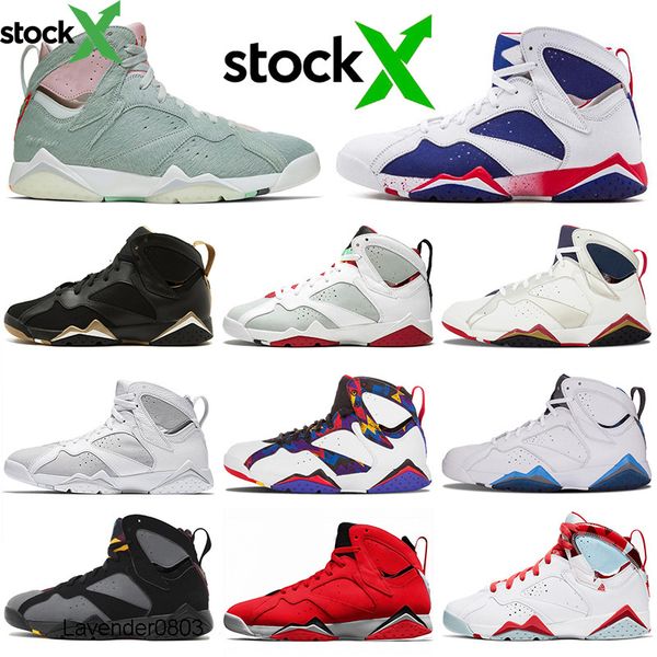 

7 7s jumpman tinker alternate olympic men basketball shoes gmp fadeaway french blue trainers sport designer mens sneakers 7-13, Black