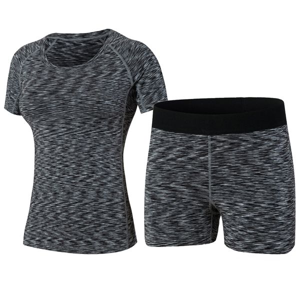 

2020 women sport yoga set sport women's vest shirt and shorts weight loss running fitness clothes sports black women yoga, White;red
