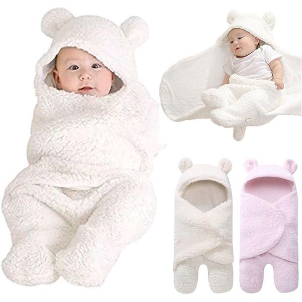 

симпатичные новорожденный зима хлопок плюша с капюшоном прием blanket теплый мягкий спальный мешок пеленать коляски wrap одежда спальные меш
