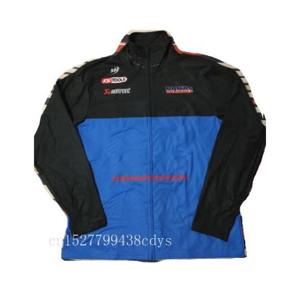 

black with blue motorcycle motocross racing team jakcets soft feel clothes zipper closure keep warming spring autumn