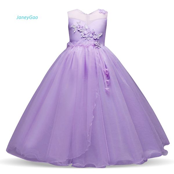 

janeygao flower girl dresses for wedding party 2019 new arrival purple teenage girl formal gown white first communion dresses, Red;yellow