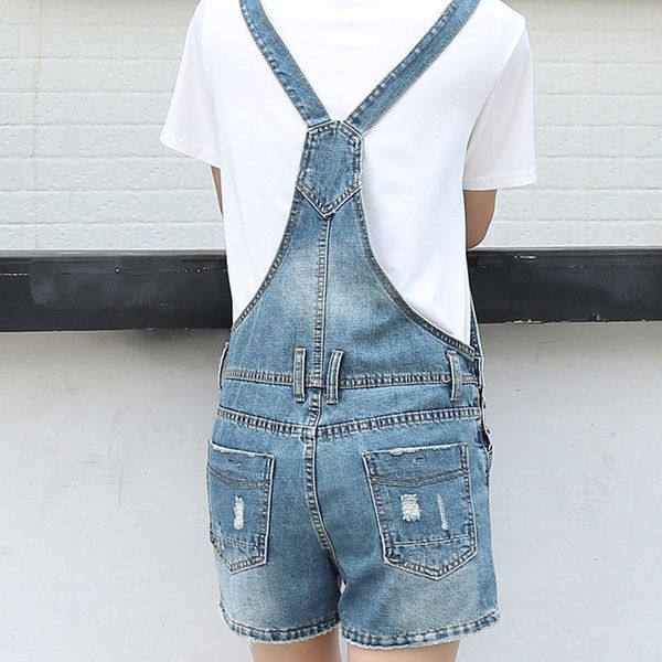 

women's jeans women summer denim overalls cowboy casual hole ripped suspender short holiday parent-child beach shorts rompers, Blue