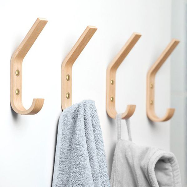 

wooden creative clothes hanging hook on the wall modern simple oak clothes hat hanging hook trial room