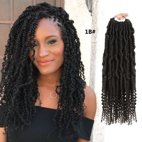 

14inch 24 strands nubian twists crochet braids ombre synthetic braiding bomb kinky twist hair extension for fluffy twist, Black