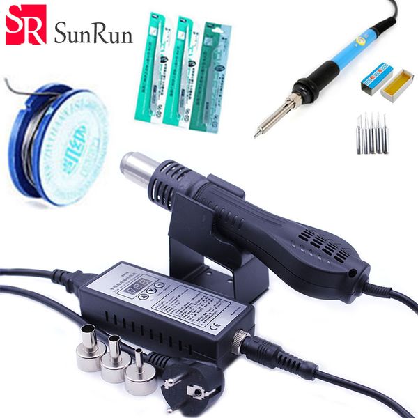 

8858 air gun 110v / 220v portable bga rework solder station air blower heat gun repair welding tool soldering iron