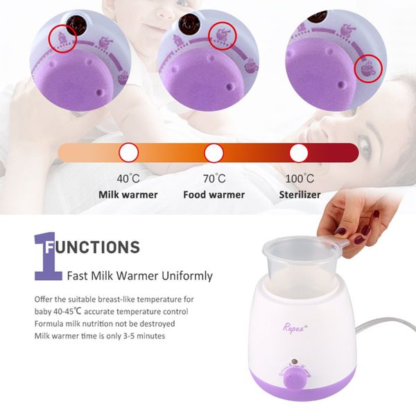 

rapex 3 in 1 multifunctional baby bottle & food warmer sterilizer with indicator milk warm device for baby feeding accessories