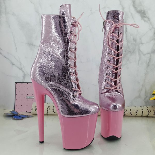 

leecabe pink platform with pink upper 20cm pole dance shoes high heel exotic platform shoes, Black