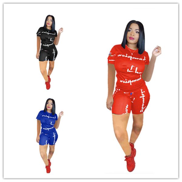 

S 3xl women champion hort et track uit ummer hort leeve t hirt hort pant 2 piece outfit letter print port wear jogger et a425