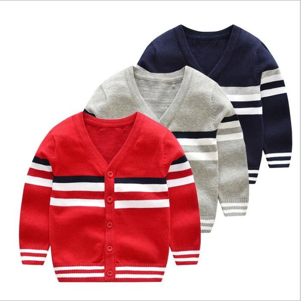 

kids clothes boys cardigan striped sweaters knitted coat fashion crochet outerwear kids knitwear outwear child cotton long sleeve 4903, Blue