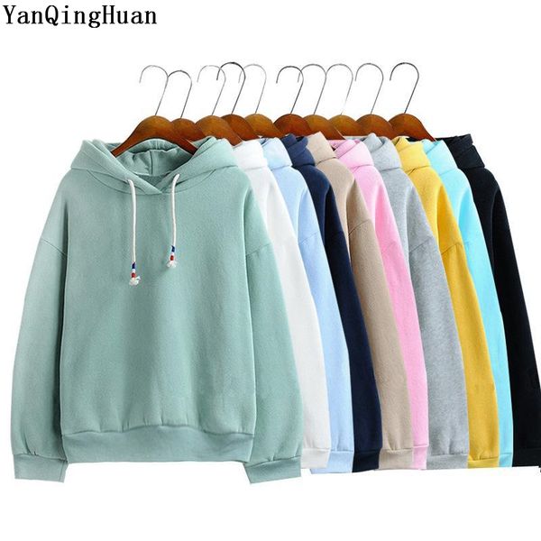 

autumn warm solid color jacket jacket women's 2018 new fashion korean version of harajuku loose candy 10 color hooded, Black;brown