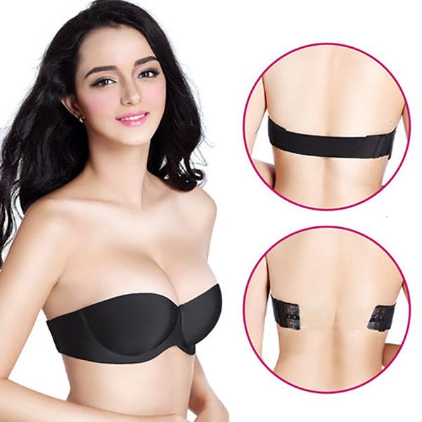 

femme lingeries push up bra sexy invisible полиэстер бюстгальтеры для женщин волшебного без бретелек lingerie backless 1 2 кубка brassiere с, Red;black