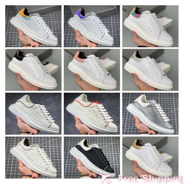 

2019 белый 3 м светоотражающие c топ кроссовки кожа коровы многоцветный хвост мода повседневная обувь мужчины женщины выше туфли на платформ