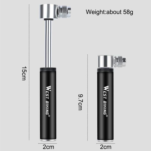 

west biking mini air pump aluminum alloy bicycle tire basketball inflator