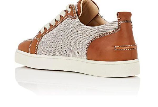 

factory wholesale grained leather classic rantulow flat leather sneakers red bottom shoes junior lowcut mens shoes red sole 05, Black