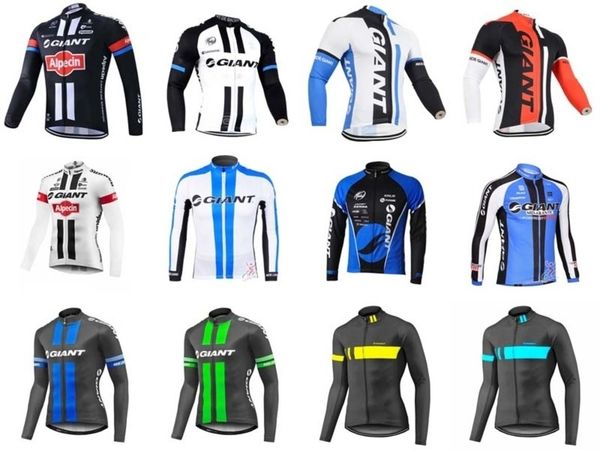 

giant team cycling long sleeves jersey spring autumn bicycle clothing mountain bike wear outdoor sportswear c1707, Black