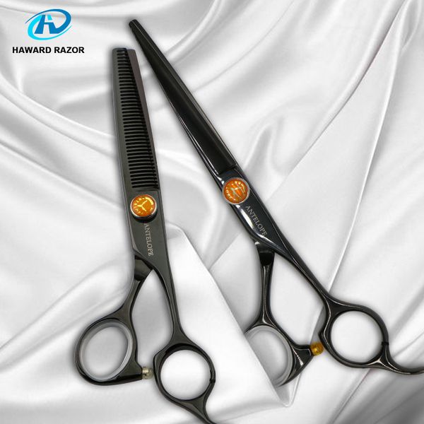

antelope 6 inch cutting and thinning scissor,salon hairdressing set,stainless steel japan 440c,regular v shape 40 teeth