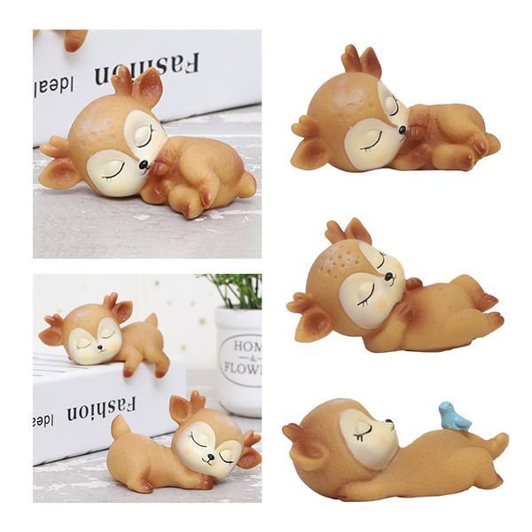 

4pcs deer figurines lovely fawn ornament, highly detail realistic baby deer
