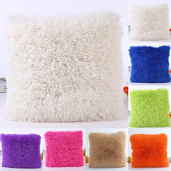 

plush furry cushion cover throw pillow case home bed room sofa decor 2018 new arrival