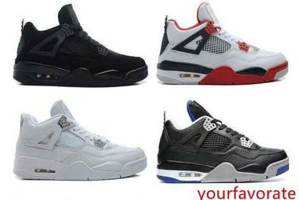 

2020 4 4s basketball shoes men pure money royalty white cement premium black bred fire red mens sports sneakers size 8-13
