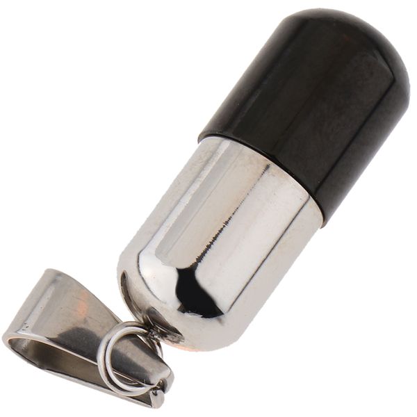 

stainless steel vial pendant necklace column, Silver