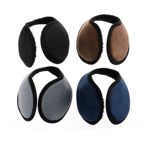 

male female 1pc earmuff solid color winter ear muff wrap band earlap black coffee gray blue ear warmer for women men, Blue;gray