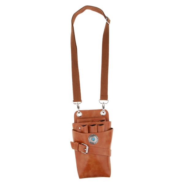 

real leather barber scissors shears combs clips tools holder pouch waist bag