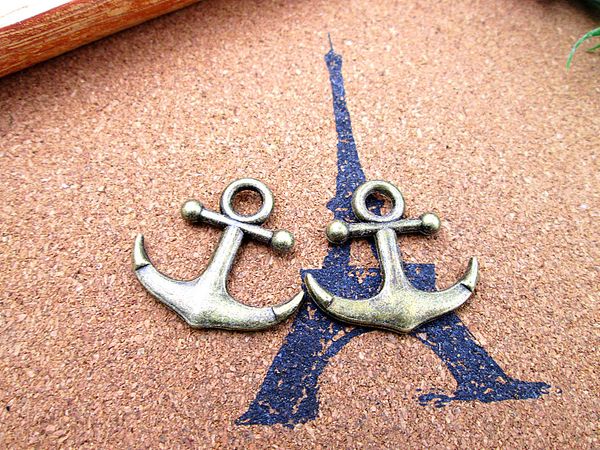 

24pcs--anchor charms, antique bronze anchor charm pendants 30x28mm, Bronze;silver