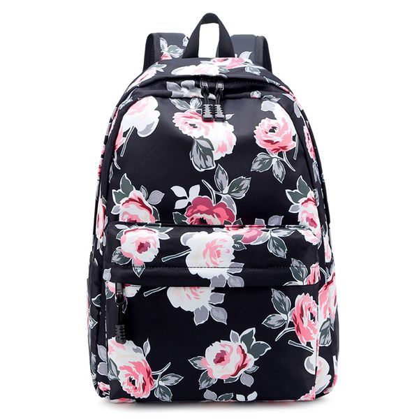 

girls college women flower printing backpacks for lap3pcs/set backpack teenage school bookbag bags rucksack travel daypack xqvhx, Red;black