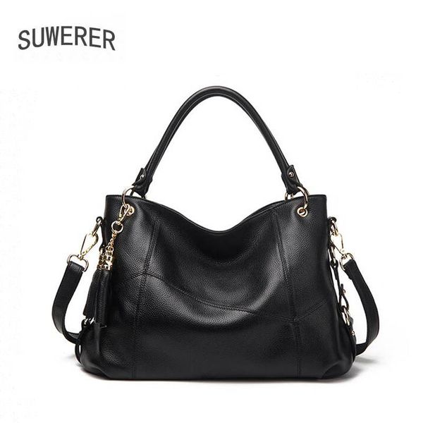 

suwerer 2020 new women genuine leather handbags fashion cowhide bag large capacity tote bag soft skin women shoulder
