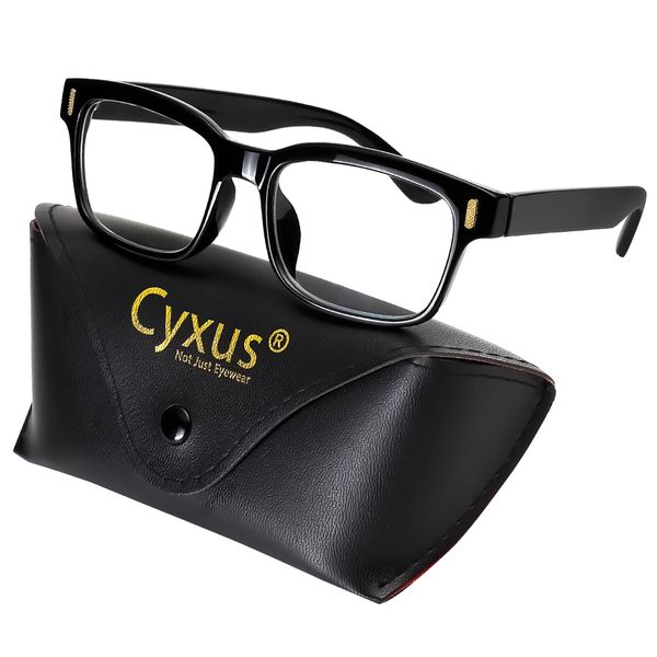 

cyxus fashion glasses frame for men/women eyewear rectangle black -8084