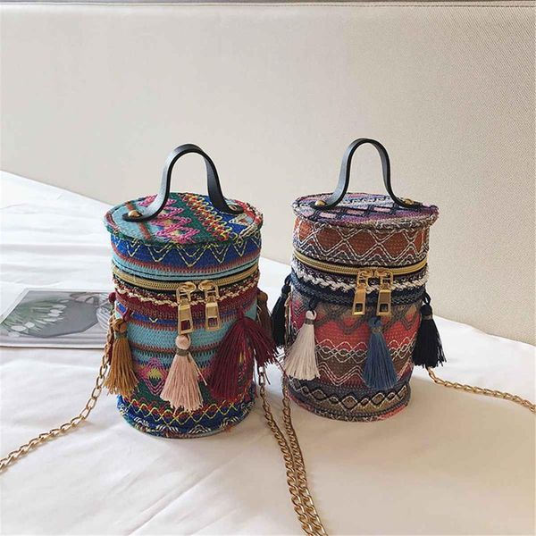 

designer straw bags rattan woven beach bag round shoulder bags women bucket ladies crossbody handbag female bohemian bolsa