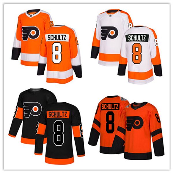 

8 dave schultz jersey premier orange men's black women's youth philadelphia flyers alternate breakaway white fanatics hockey jerse, Black;red