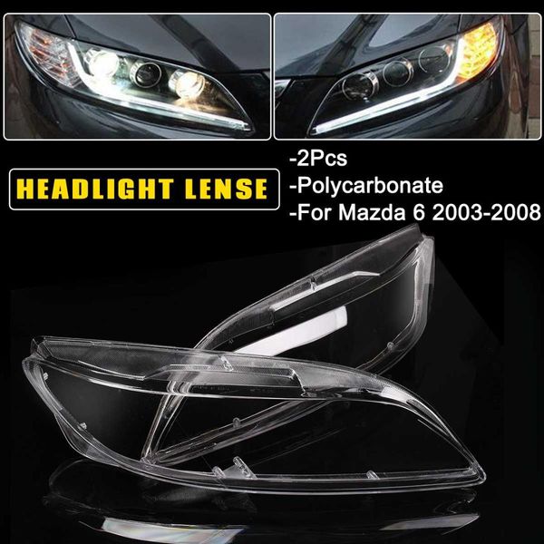 

autoleader 1 pair for 6 2003-2008 car headlight headlamp plastic clear shell lamp cover replacement lens cover 60cmx6cm
