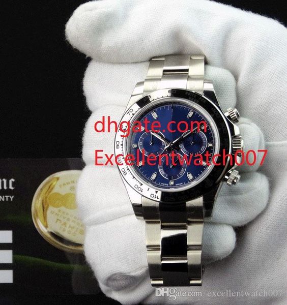 

40mm luxury asia movement no chronograph blue dial 116509 stainless steel automatic mens watch watches sale, Slivery;brown